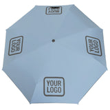 Custom Light Blue Dark Grey Automatic Umbrella