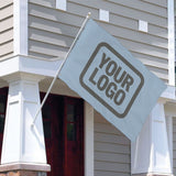 Custom Light Blue Dark Grey Flag