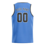 Custom Light Blue & Dark Grey Colors Design Sports Basketball Jersey