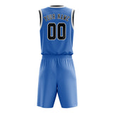 Custom Light Blue Dark Grey Basketball Set