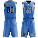Custom Light Blue Dark Grey Basketball Set