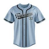 Custom Light Blue & Dark Grey Colors Design Sports Baseball Jersey