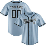 Custom Light Blue & Dark Grey Colors Design Sports Baseball Jersey