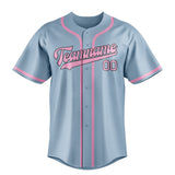 Custom Light Blue & Light Pink Colors Design Sports Baseball Jersey