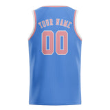 Custom Light Blue & Light Pink Colors Design Sports Basketball Jersey
