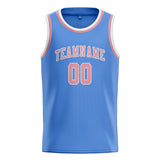 Custom Light Blue & Light Pink Colors Design Sports Basketball Jersey