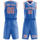 Custom Light Blue Light Pink Basketball Set