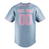 Custom Light Blue & Light Pink Colors Design Sports Baseball Jersey