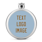 Custom Light Blue Khaki Hip Flask