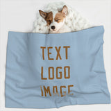 Custom Light Blue Khaki Pet Blanket