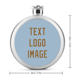 Custom Light Blue Khaki Hip Flask