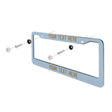 Custom Light Blue Khaki License Plate Frame