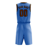 Custom Light Blue Khaki Basketball Set