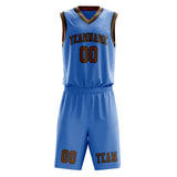Custom Light Blue Khaki Basketball Set
