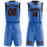 Custom Light Blue Khaki Basketball Set