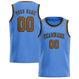 Custom Light Blue & Khaki Colors Design Sports Basketball Jersey