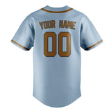 Custom Light Blue & Khaki Colors Design Sports Baseball Jersey