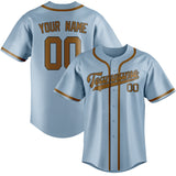 Custom Light Blue & Khaki Colors Design Sports Baseball Jersey