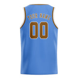 Custom Light Blue & Khaki Colors Design Sports Basketball Jersey