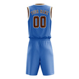 Custom Light Blue Khaki Basketball Set
