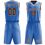 Custom Light Blue Khaki Basketball Set