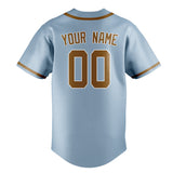 Custom Light Blue & Khaki Colors Design Sports Baseball Jersey