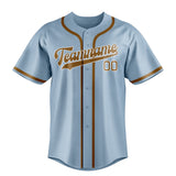 Custom Light Blue & Khaki Colors Design Sports Baseball Jersey