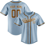 Custom Light Blue & Khaki Colors Design Sports Baseball Jersey