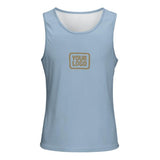 Custom Light Blue Light Khaki Men's Tank Top