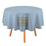 Custom Light Blue Light Khaki Round Table Cloth