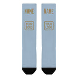 Custom Light Blue Light Khaki Knee-High Sock