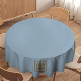 Custom Light Blue Light Khaki Round Table Cloth
