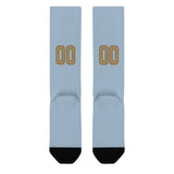 Custom Light Blue Light Khaki Knee-High Sock