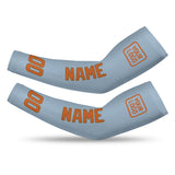 Custom Light Blue Orange Arm Sleeve