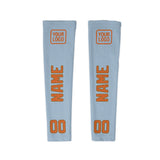 Custom Light Blue Orange Arm Sleeve
