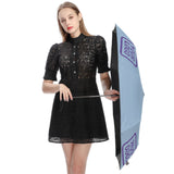 Custom Light Blue Light Purple Automatic Umbrella