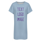 Custom Light Blue Light Purple Nachthemd