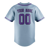Custom Light Blue & Light Purple Colors Design Sports Baseball Jersey