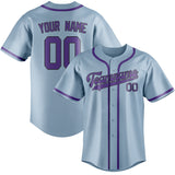 Custom Light Blue & Light Purple Colors Design Sports Baseball Jersey