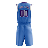 Custom Light Blue Light Purple Basketball Set