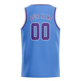 Custom Light Blue & Light Purple Colors Design Sports Basketball Jersey