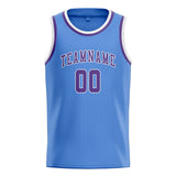 Custom Light Blue & Light Purple Colors Design Sports Basketball Jersey