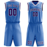 Custom Light Blue Light Purple Basketball Set