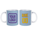 Custom Light Blue Gold Mug