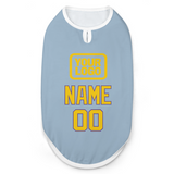 Custom Light Blue Gold Pet Vest