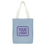 Custom Light Blue Gold Canvas Tote Bag