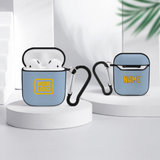 Custom Light Blue Gold AirPods Case