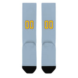 Custom Light Blue Gold Knee-High Sock