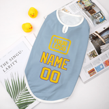 Custom Light Blue Gold Pet Vest
