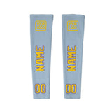 Custom Light Blue Gold Arm Sleeve